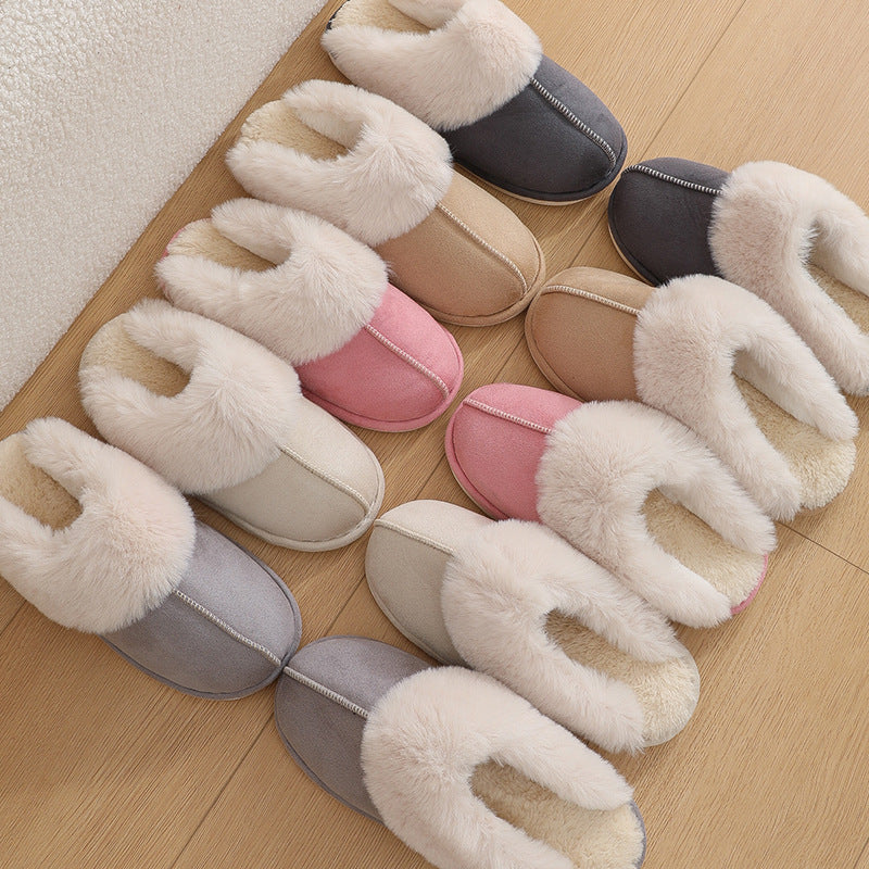 Winter Warm Plush Home Slippers - Indoor Fur Slippers, Women Soft