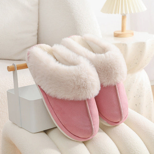 Winter Warm Plush Home Slippers - Indoor Fur Slippers, Women Soft