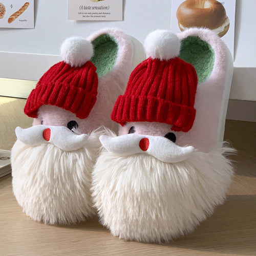 Santa Claus Home Slippers - Winter Warm Indoor Non-slip