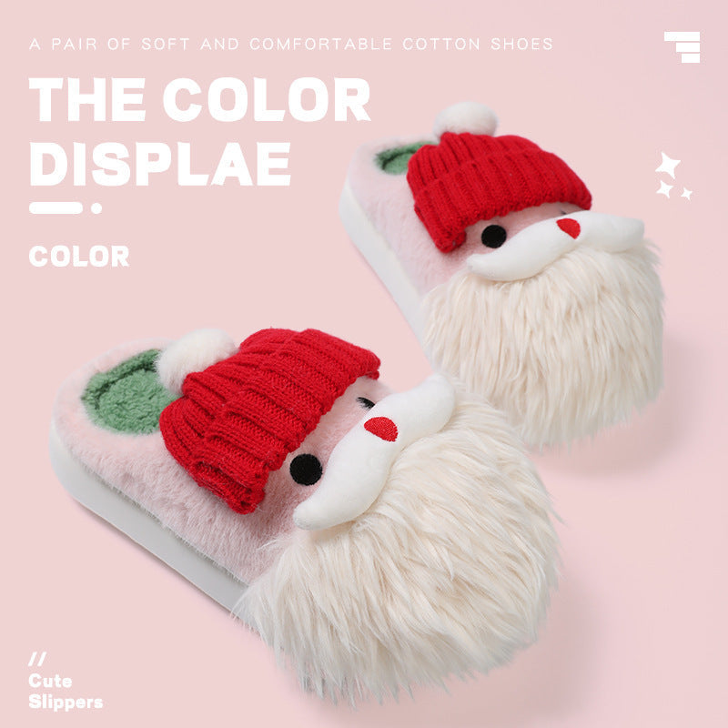 Santa Claus Home Slippers - Winter Warm Indoor Non-slip