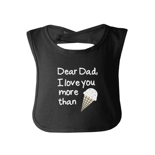 Dear Dad Black Baby Bib