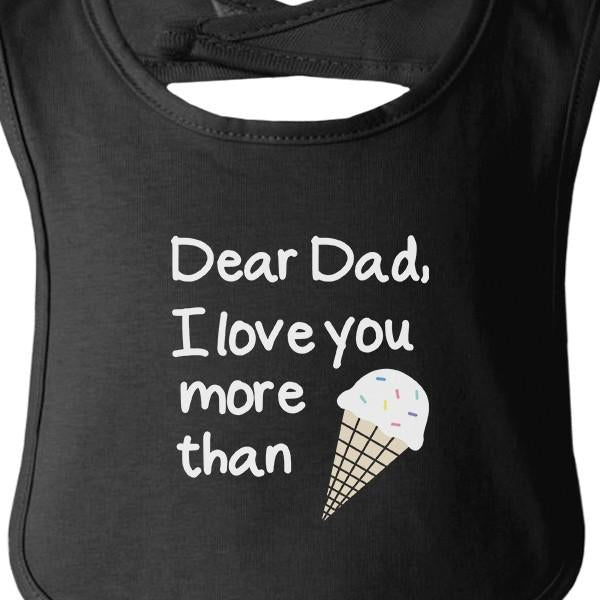 Dear Dad Black Baby Bib