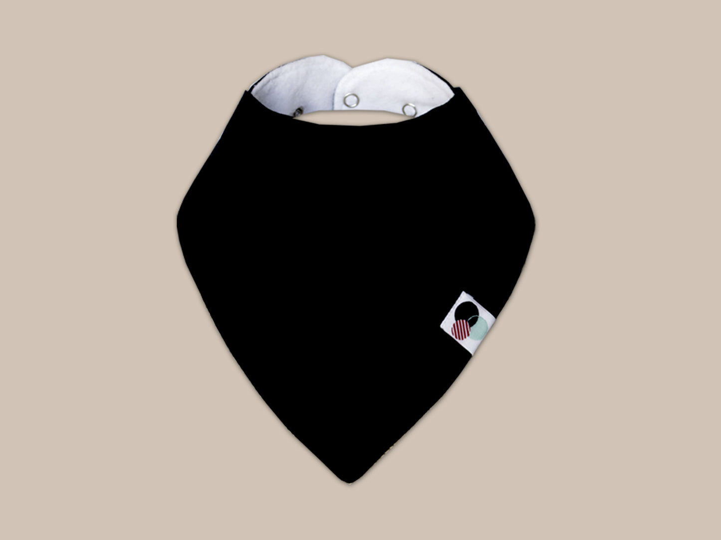 BLACK SOLID | Baby Bandana Bib (organic cotton)