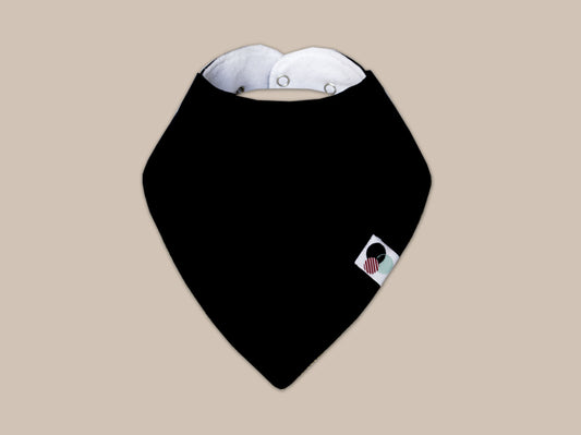 BLACK SOLID | Baby Bandana Bib (organic cotton)