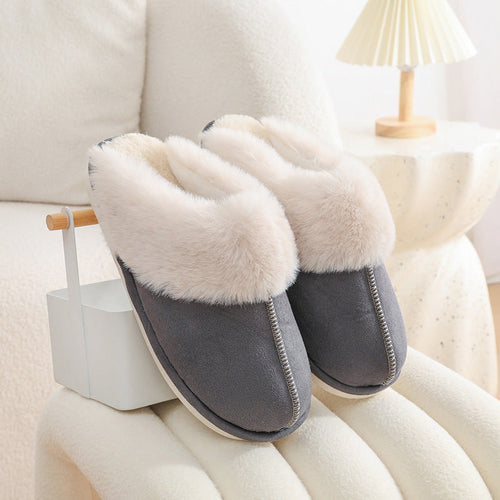 Winter Warm Plush Home Slippers - Indoor Fur Slippers, Women Soft